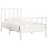 vidaXL Bed Frame without Mattress White 75x190 cm Small Single Solid Wood