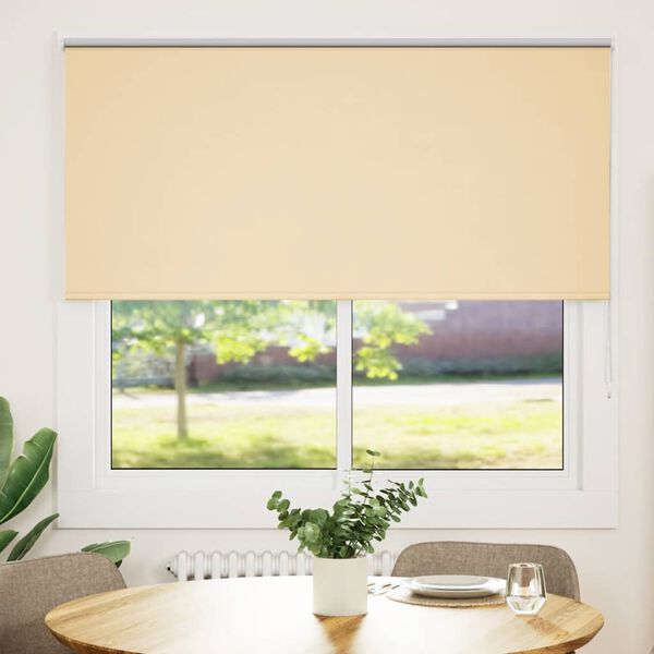vidaXL Roller Blind Blackout Beige 160x150 cm Fabric Width 156.6 cm Polyester