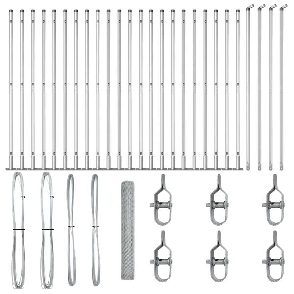 vidaXL Fence Post Silver 50 x 1.2 m (13 mm mesh) Steel