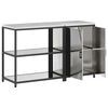 vidaXL Kitchen Storage Set with Shelf 2 pcs Silver Stainless Steel