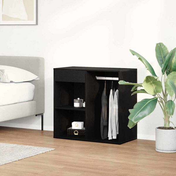 vidaXL Cosmetic Cabinet Black Oak 80 x 40 x 75 cm Engineered Wood