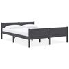 vidaXL Bed Frame | Grey | Solid pinewood, plywood | Double | Tough | Bed Frame