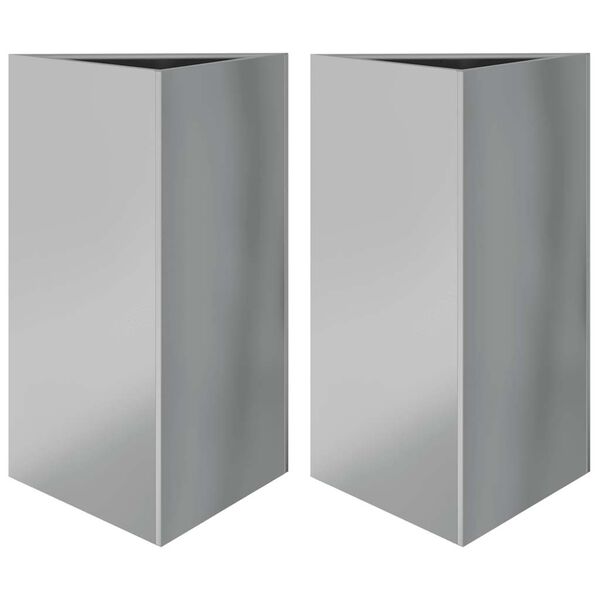 vidaXL Garden Planters 2 pcs Triangular 50x43x75 cm Galvanized Steel