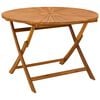 vidaXL Folding Garden Table Natural &Oslash;110 x 75 cm Solid Acacia Wood