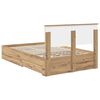 vidaXL Bed Frame with Drawer Artisan Oak 120 x 190 cm Engineered Wood
