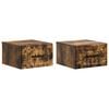 vidaXL Wall-Mounted Bedside Cabinet 2 pcs Smoked Oak 34.5 x 33 x 20 cm