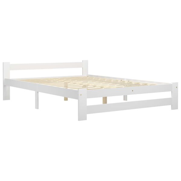 vidaXL Bed Frame without Mattress White Solid Wood 140x200 cm