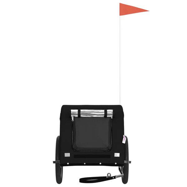 vidaXL Pet Bike Trailer Black Oxford Fabric and Iron