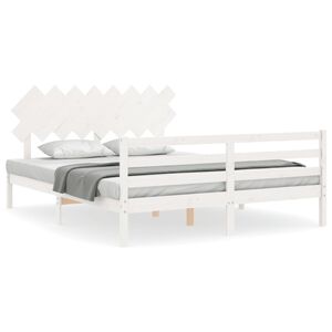 vidaXL Bed Frame without Mattress White 160x200 cm Solid Wood