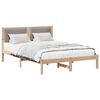 vidaXL Bed Frame with Headboard Taupe 140 x 190 cm Solid Pine Wood