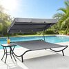 vidaXL Outdoor Lounge Bed with Canopy Grey