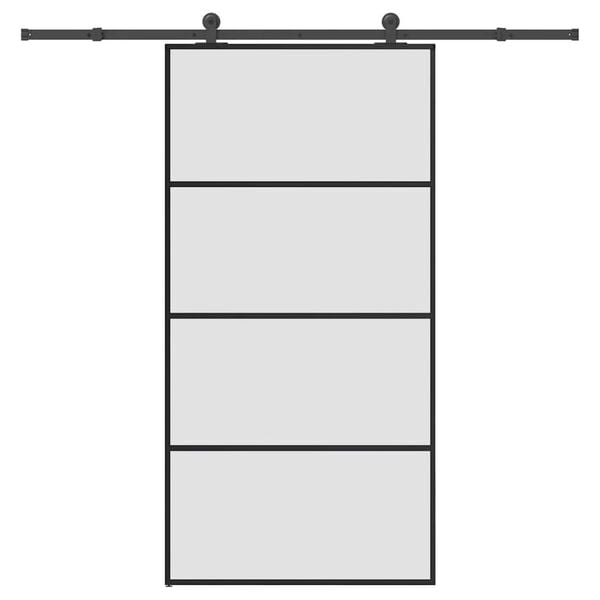 vidaXL Sliding Door with Hardware Set 102.5x205 cm ESG Glass&Aluminium