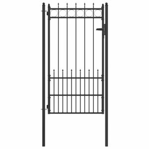 vidaXL Fence Gate HORST Steel Black Lockable