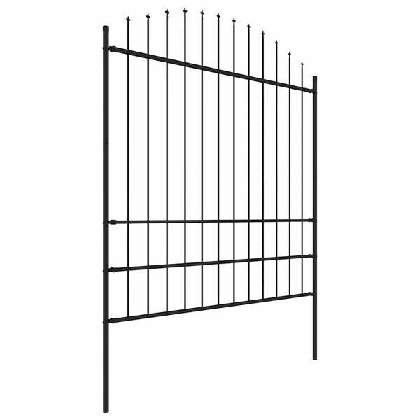 vidaXL Garden Fence with Spear Top Steel 359x200 cm Black