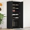 vidaXL Shoe Cabinet with Shelf Black 80 x 39 x 178 cm Engineered Wood