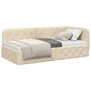 vidaXL Corner Bed Frame with Headboard Cream 90 x 200 cm Fabric