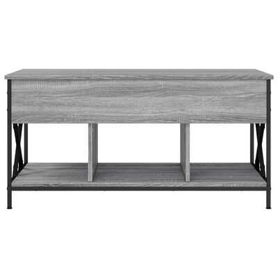 vidaXL Coffee Table Grey Sonoma 100x55x50 cm Engineered Wood and Metal