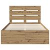 vidaXL Bed Frame Artisian Oak 135 x 190 cm Solid Pine Wood