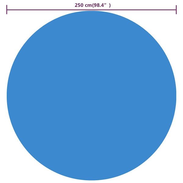 vidaXL Floating Round PE Solar Pool Film 250 cm Blue