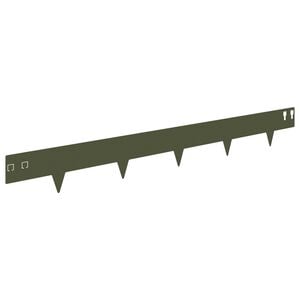 vidaXL Lawn Edging 20 pcs 100 x 12 cm Steel Olive Green