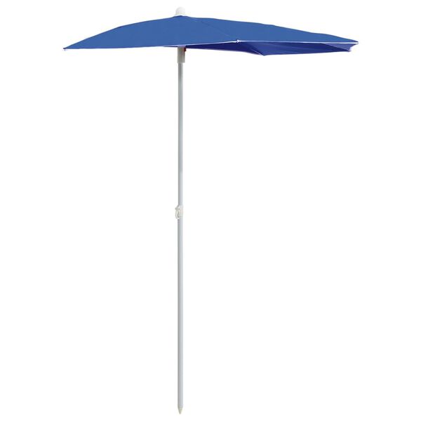 vidaXL Garden Half Parasol with Pole 180x90 cm Azure Blue