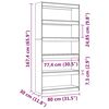 vidaXL Book Cabinet/Room Divider White 80x30x167.4 cm Solid Wood Pine
