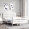 vidaXL Bed Frame without Mattress White 140x190 cm Solid Wood