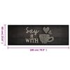 vidaXL Kitchen Rug Washable Cup Black 60x180 cm Velvet