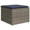 vidaXL Garden Stool Grey 55 x 55 x 37cm Poly Rattan