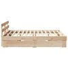 vidaXL Bed Frame with Headboard Brown 140 x 200 cm Solid Pine Wood