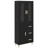 vidaXL Highboard Black Oak 34.5 x 34 x 180 cm Engineered Wood