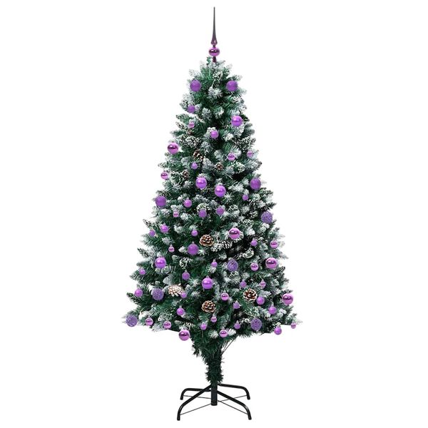 vidaXL Artificial Christmas Tree with 300 LEDs with Stand Green 180 cm