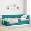 vidaXL Corner Bed Frame with Headboard Turquoise 90 cm x 190 cm Velvet