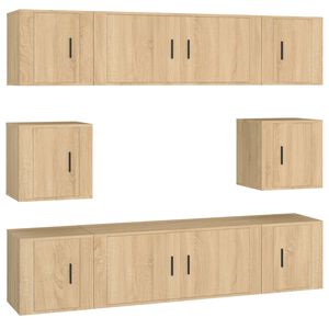 vidaXL 8 Piece TV Cabinet Set Sonoma Oak Engineered Wood