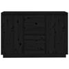 vidaXL Sideboard Black 111x34x75 cm Solid Wood Pine