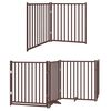 vidaXL Dog Gate with Door Foldable 6 Panels Brown 480 cm Poplar Wood