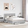 vidaXL Bed Frame with Drawer Grey Sonoma 160 x 200 cm Engineered Wood