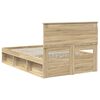 vidaXL Bed Frame with Headboard Sonoma 120 x 190 cm Solid Pine Wood