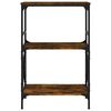 vidaXL Bookcase 3-Tier Smoked Oak 59x35x90.5 cm Engineered Wood