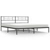 vidaXL Metal Bed Frame without Mattress with Headboard Black 180x200cm