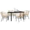 vidaXL Garden Dining Set 5 pcs Brown Poly Rattan