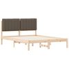 vidaXL Bed Frame with Upholstered Headboard Taupe 135 x 190 cm