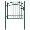 vidaXL Fence Gate with Spikes Steel 103x97 cm Green