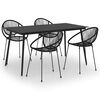vidaXL 5 Piece Outdoor Dining Set PVC Rattan Black