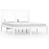 vidaXL Bed Frame without Mattress White Solid Wood Pine 140x200 cm