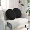 vidaXL Seat Cushions 2 pcs Black &Oslash;50 x 19 cm Fabric