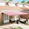 vidaXL Retractable Awning Retractable Red and White 500 x 350 cm