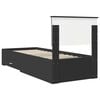 vidaXL Bed Frame Black and Silver 75 x 190 cm Engineered Wood