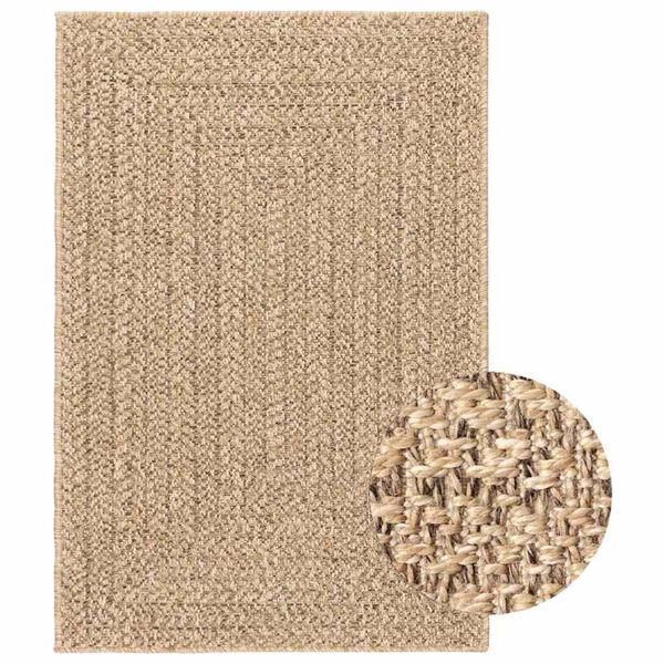vidaXL Rug ZIZUR Beige 100x200 cm Jute Look Indoor and Outdoor