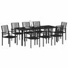 vidaXL Garden Dining Set 9 pcs Black Powder-Coated Steel